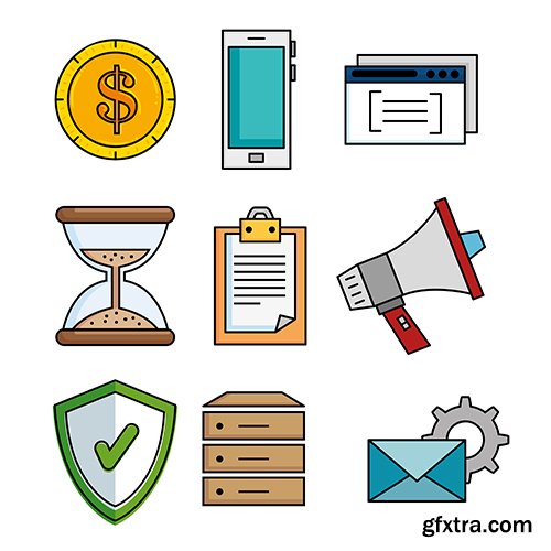 Education School Vector Icons Set