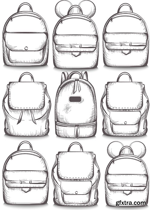 School Bags Vector Set