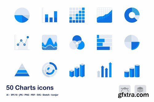 Charts and Statistics Accent Duo Tone Flat Icons