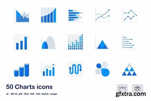 Charts and Statistics Accent Duo Tone Flat Icons