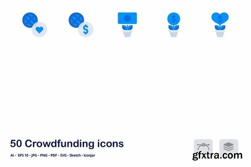 Crowdfunding Accent Duo Tone Flat Icons