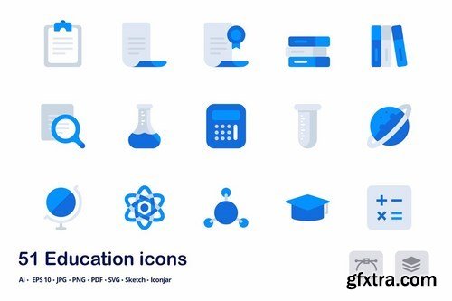 Education Accent Duo Tone Flat Icons