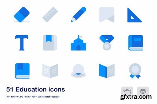 Education Accent Duo Tone Flat Icons