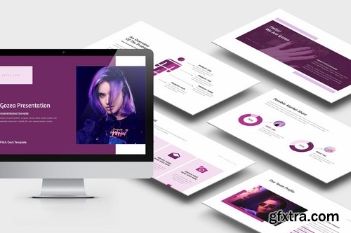 Gozea Purple Color Tone Pitch Deck Google Slides and Keynote Templates