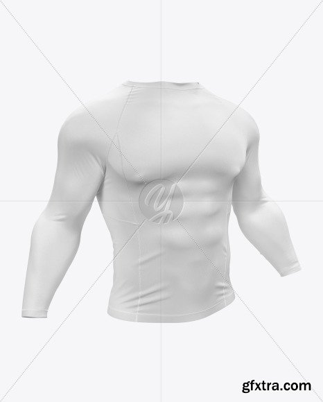 Men\'s Long Sleeve Jersey on Athletic Body Mockup 47496