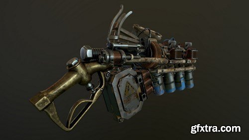 Steampunk RailGun 3D Model