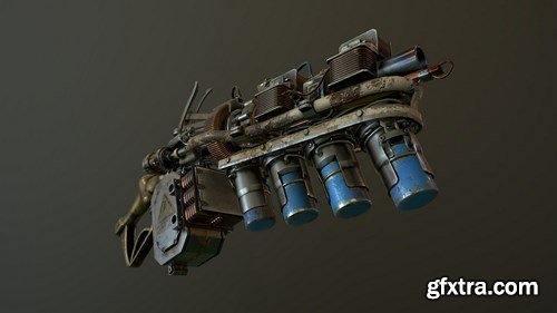 Steampunk RailGun 3D Model