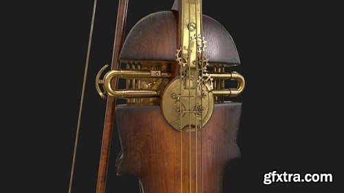 Steampunk Violin 3D Model