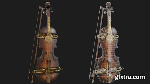 Steampunk Violin 3D Model