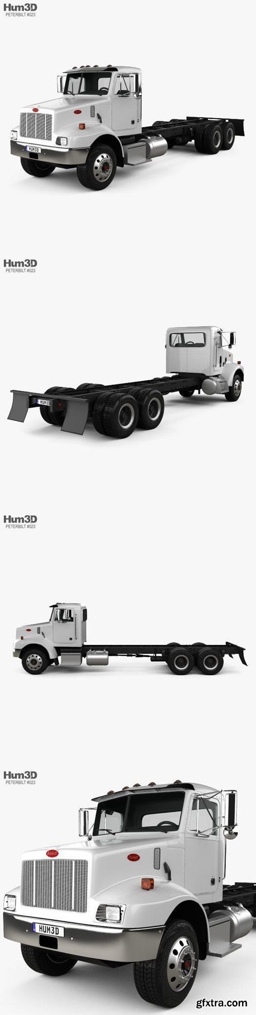 Peterbilt 330 Chassis Truck 3-axle 2003 - 3D Model