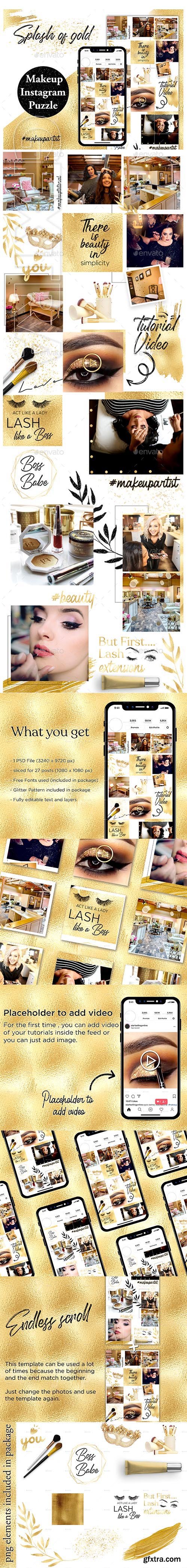 GraphicRiver - Splash of Gold Instagram Puzzle Template 24251070