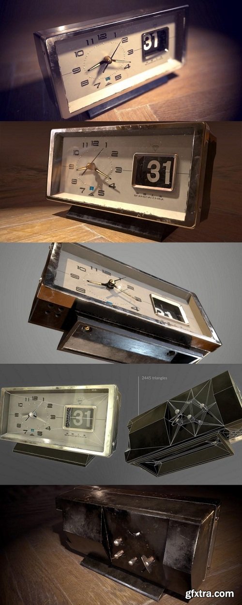 Vintage Alarm Clock 3D Model