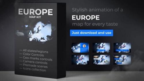 Udemy - Map of Europe with Countries - Europe Map Kit