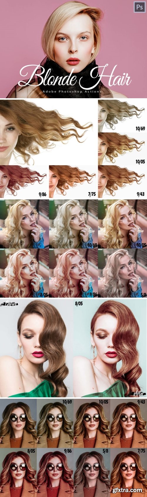 14 Blonde Hair Photoshop Actions 1706244