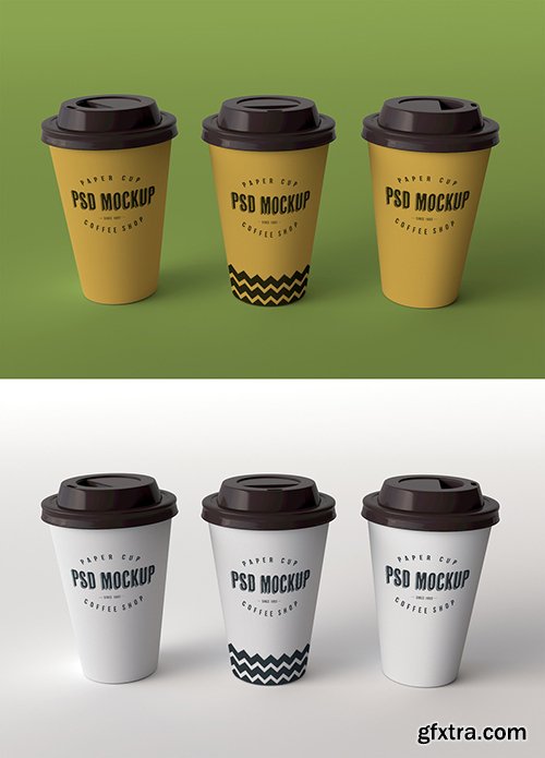 Three Paper Cups Mockup 238444184