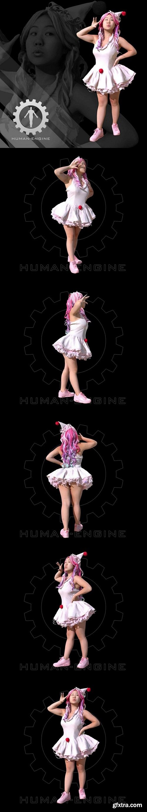 Lily in Pink Clown Costume Female Scan 3D Model