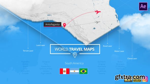 VideoHive World Travel Maps - South America 23214057