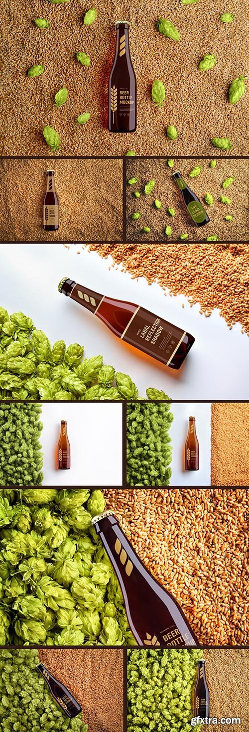 Beer Bottle Label Mockup Set 240774764