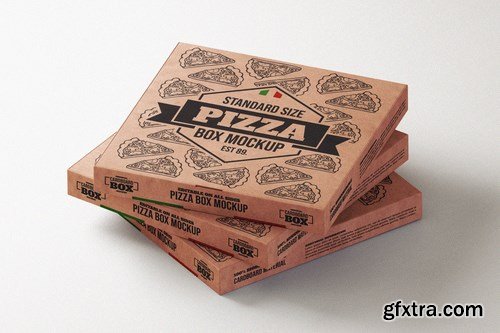 Pizza takeaway box mock-up template