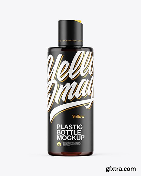 Amber Plastic Bottle Mockup 47425