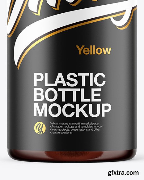 Amber Plastic Bottle Mockup 47425