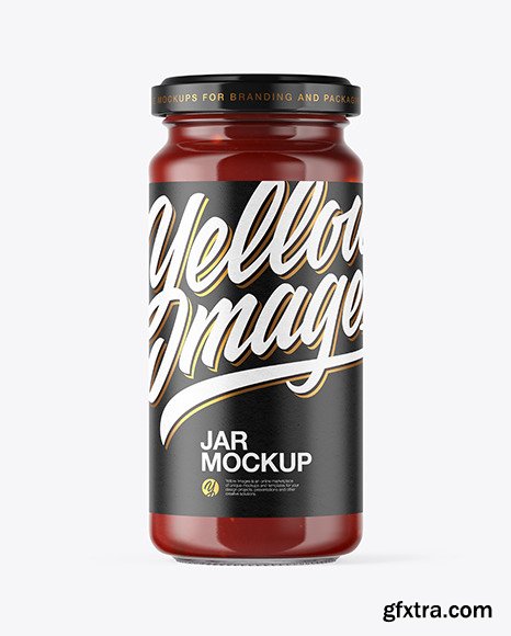 Clear Glass Sauce Jar Mockup 47433