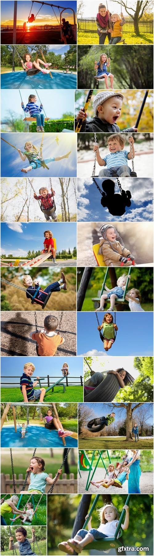 Children on a swing 25 HQ Jpeg