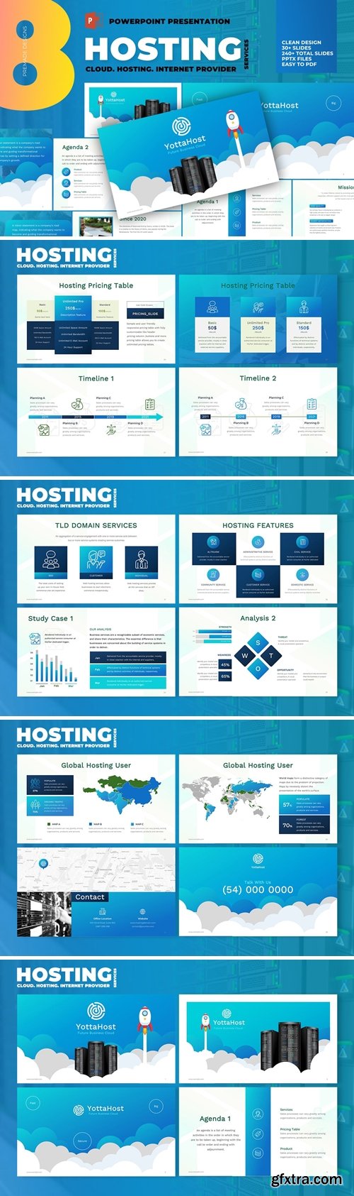 Hosting Company Profile Powerpoint Template