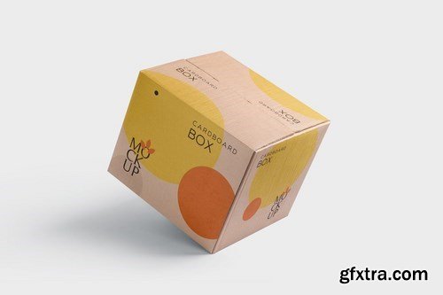 4 Cardboard Box Mockups