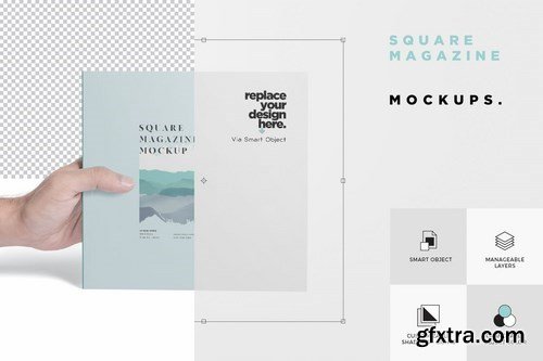 Square Magazine Mockups