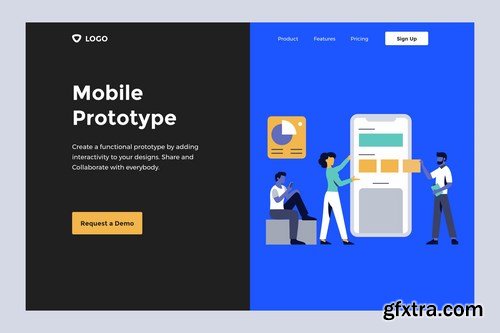 Mobile Prototype - Web Mobile Landing Page Banner