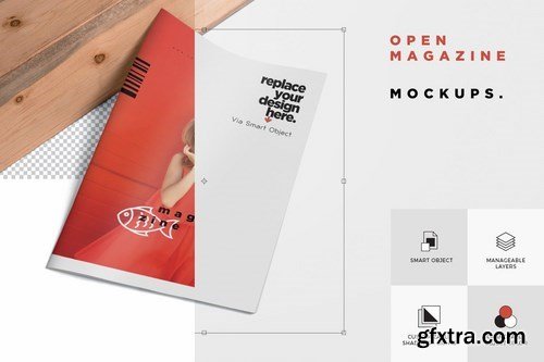 Open Magazine Mockups for Ad Designs