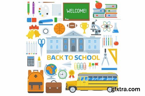 Back to School Design Elements Set