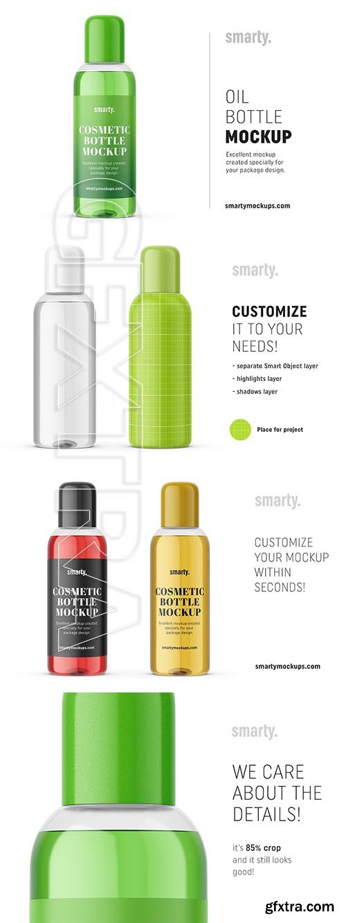 CreativeMarket - Cosmetic oil bottle mockup 3446392