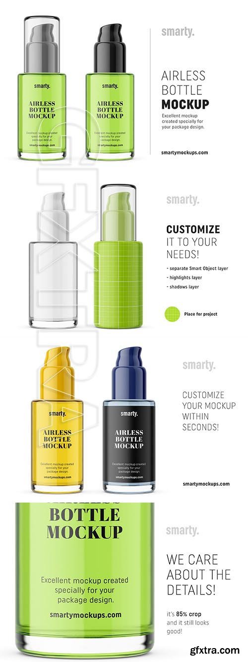 CreativeMarket - Transparent airless bottle mockup 3362283