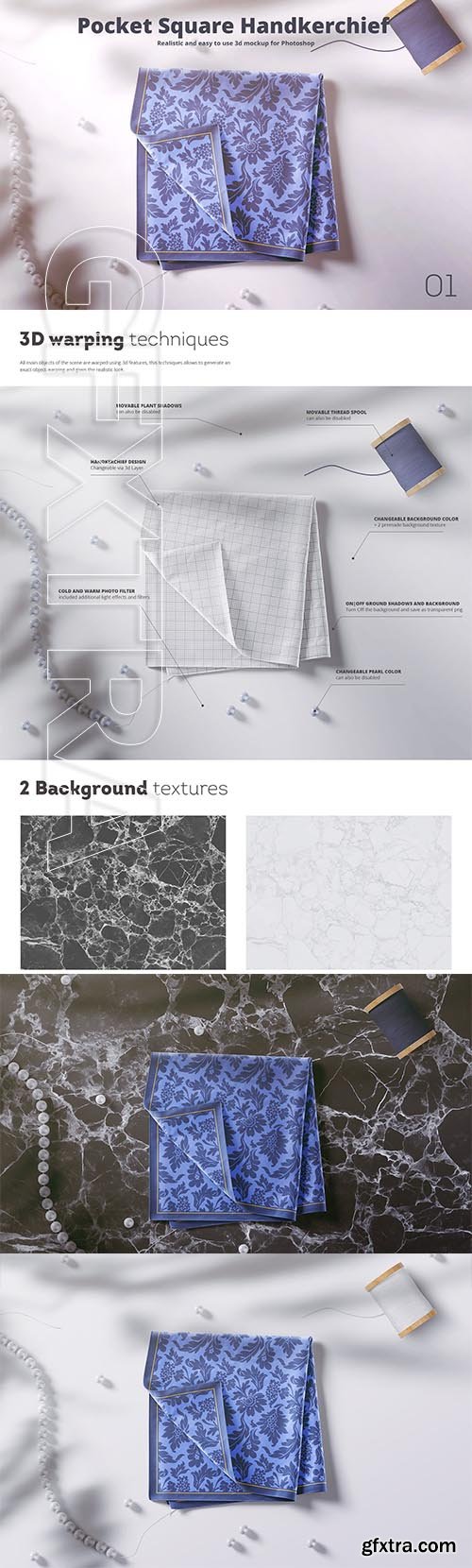 CreativeMarket - Silk Square Handkerchief Mockup 01 3738916