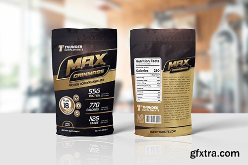 Protein Supplement Pouch Packaging Templates