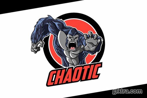 Angry Gorilla Mascot Logo