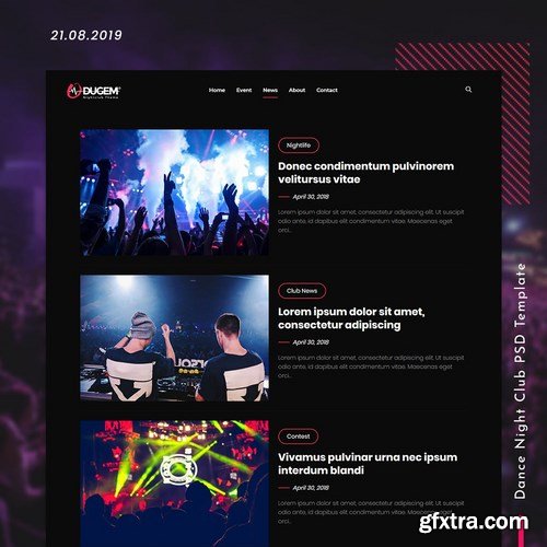 Dugem Dance Night Club PSD Template