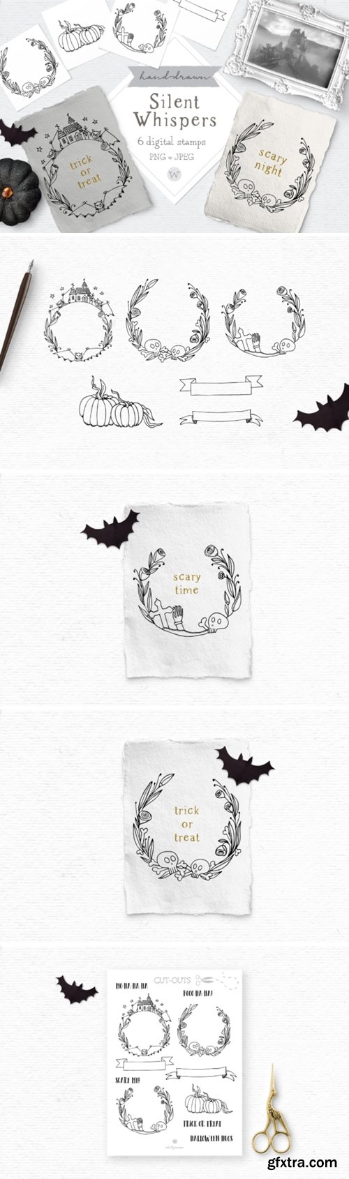 Hand Drawn Digital Halloween Stamps 1712030