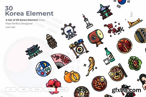 30 Korea Element Icons