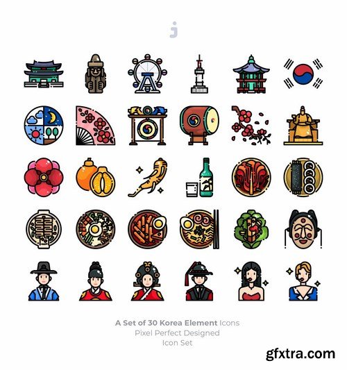 30 Korea Element Icons