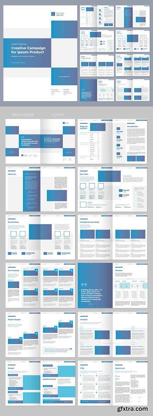 Proposal Layout with Blue Gradient Accents 236195598