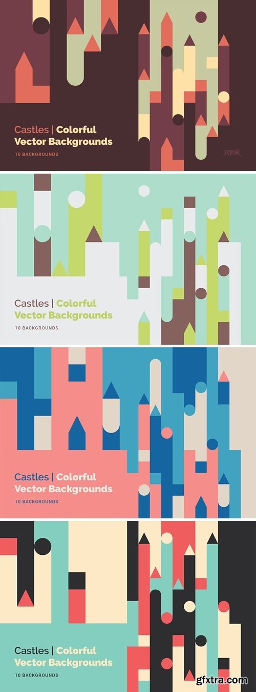 Castles | Abstract Geometric Vector Backgrounds