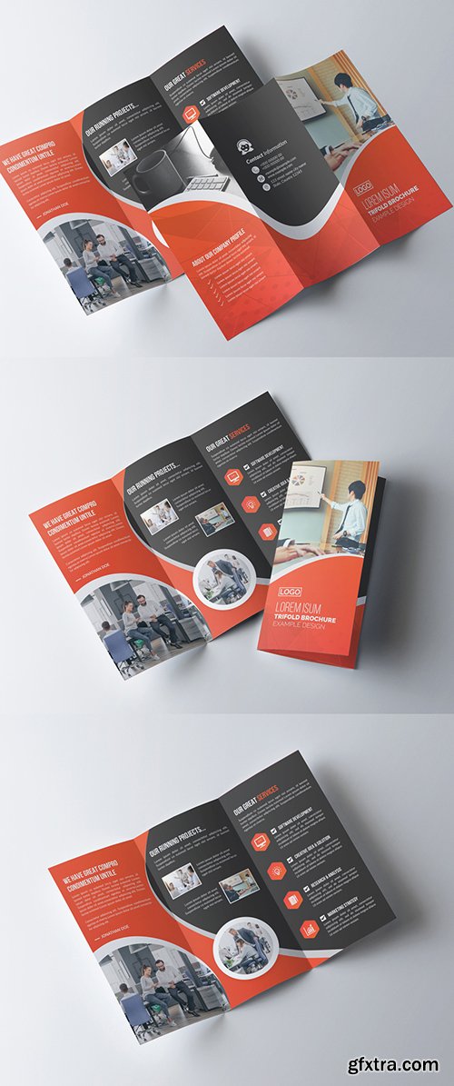 Orange and Dark Gray Business Brochure Layout 277926792