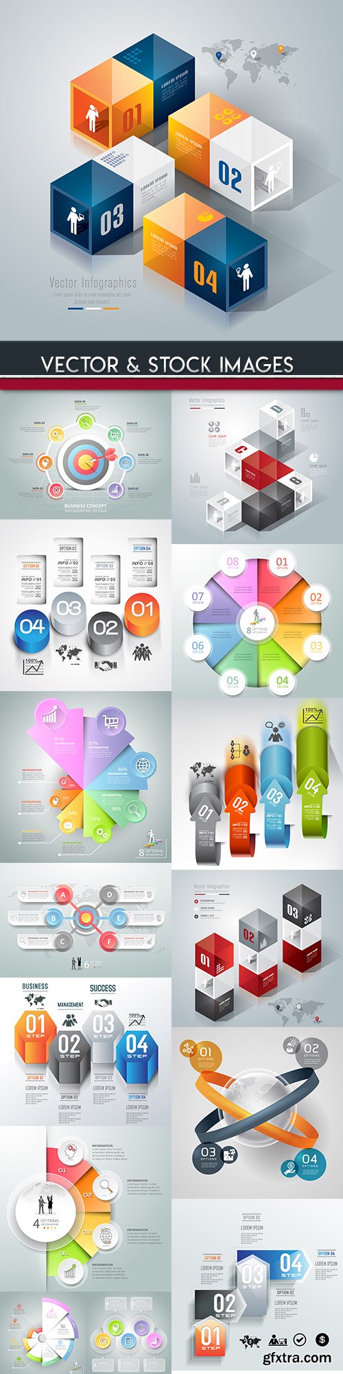 Business infographics options elements collection 84