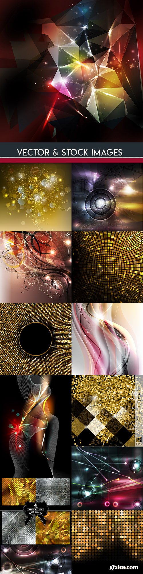 Bright light and gold abstract background collection