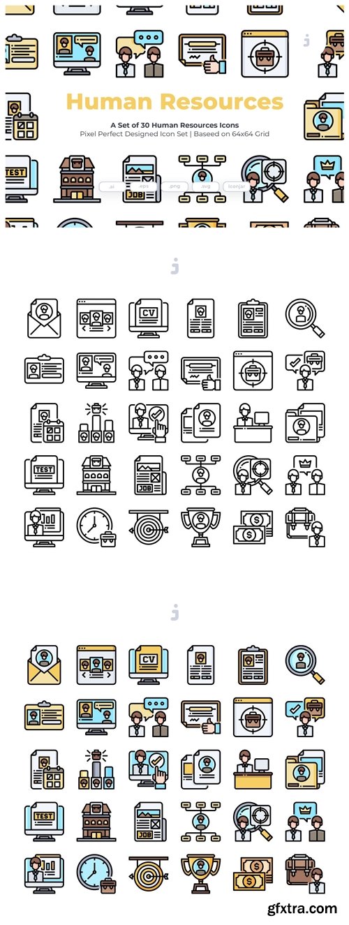 30 Human Resources Icons