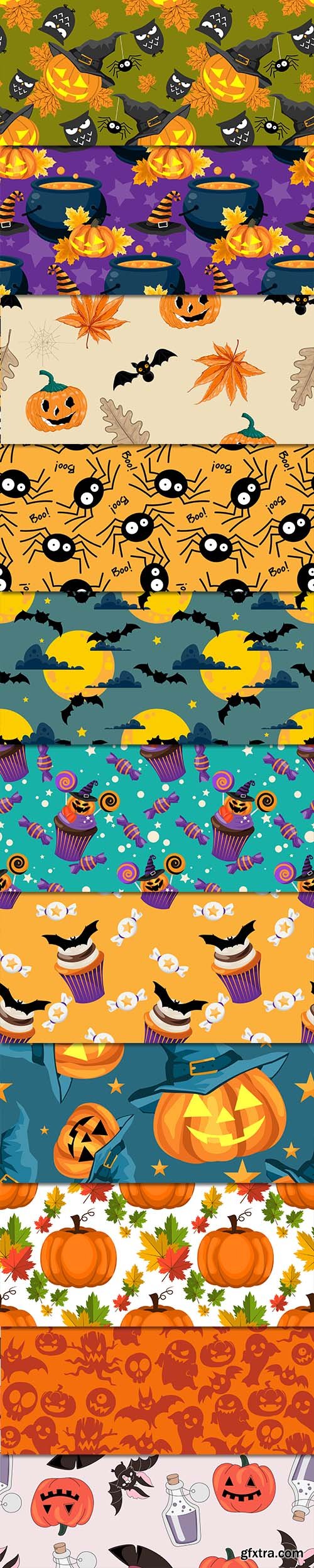 Halloween Seamless Pattern Set