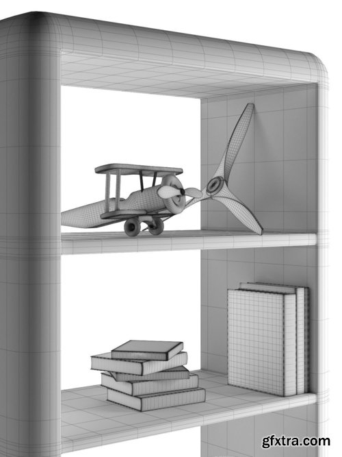 Cgtrader - Aviator Blackhawk Bookcase 3D model